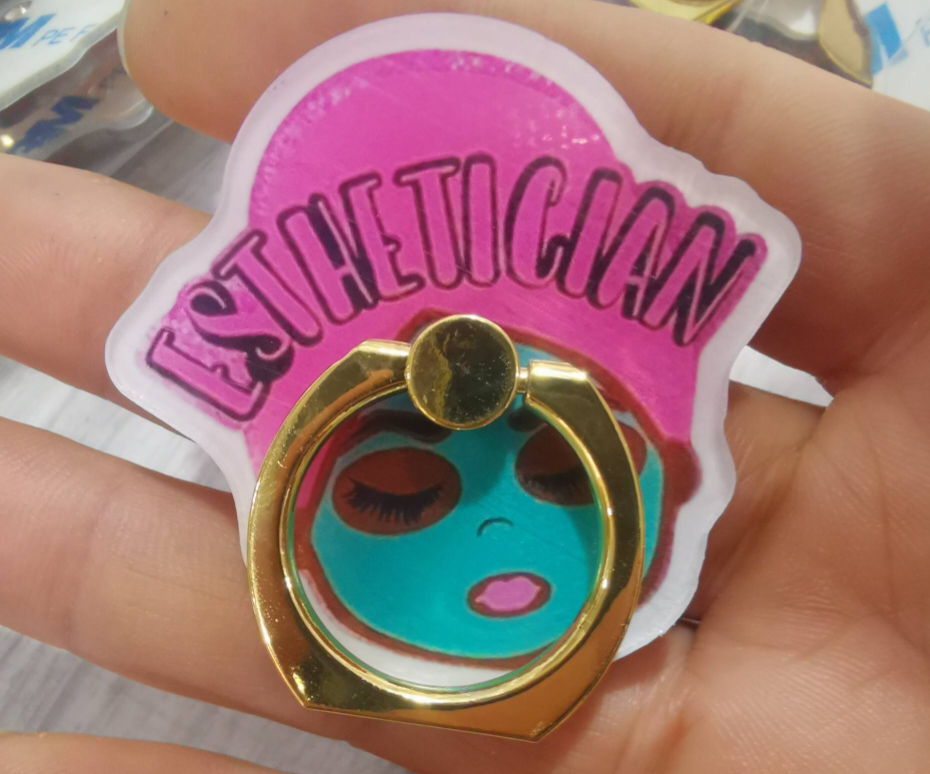 "Esthetician" Phone Ring Holder