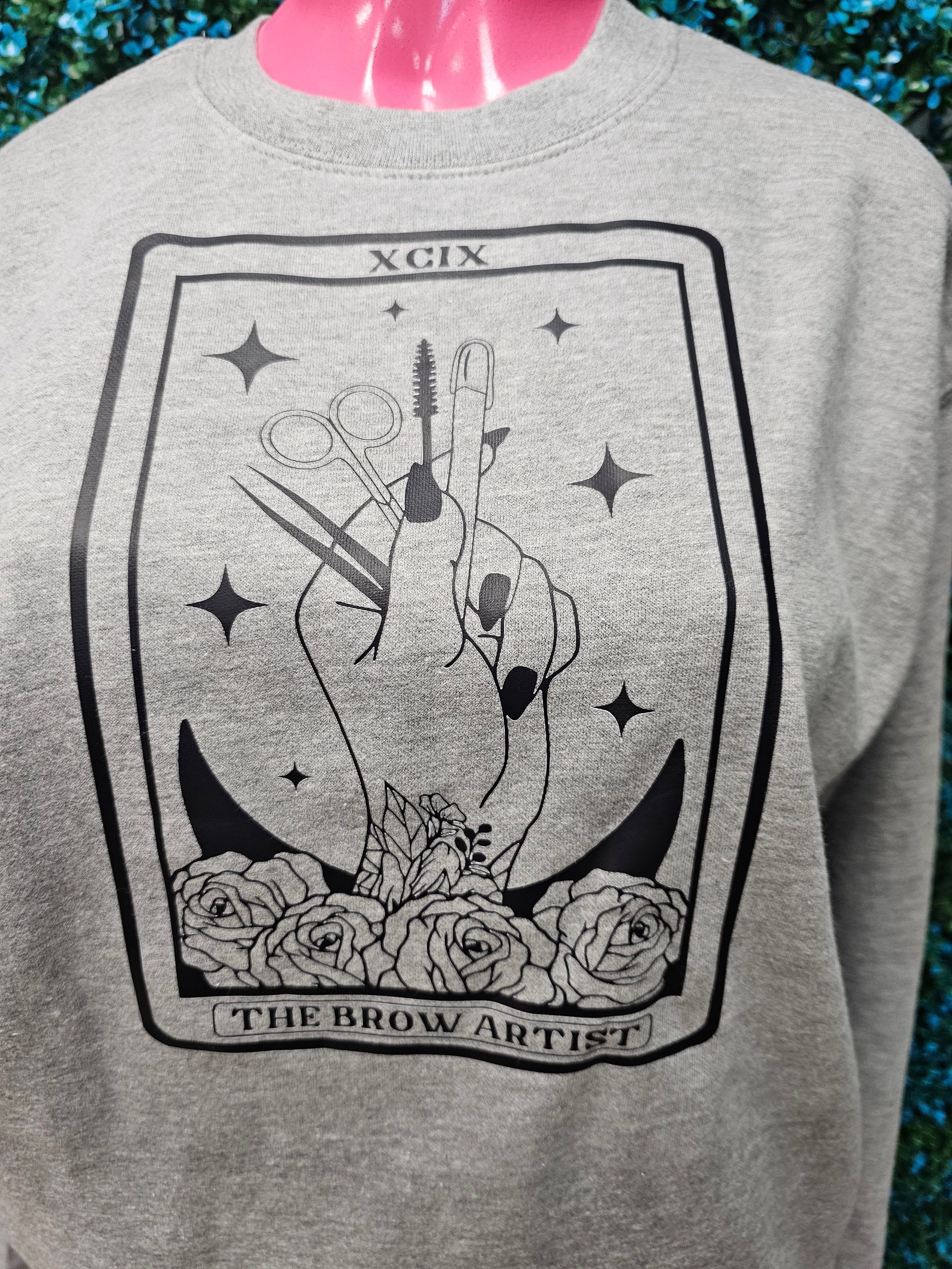 "The Brow Artist" Crewneck Sweatshirt Grey