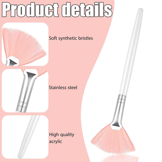 Fan Brushes Facial Applicator - 2 pcs Pink