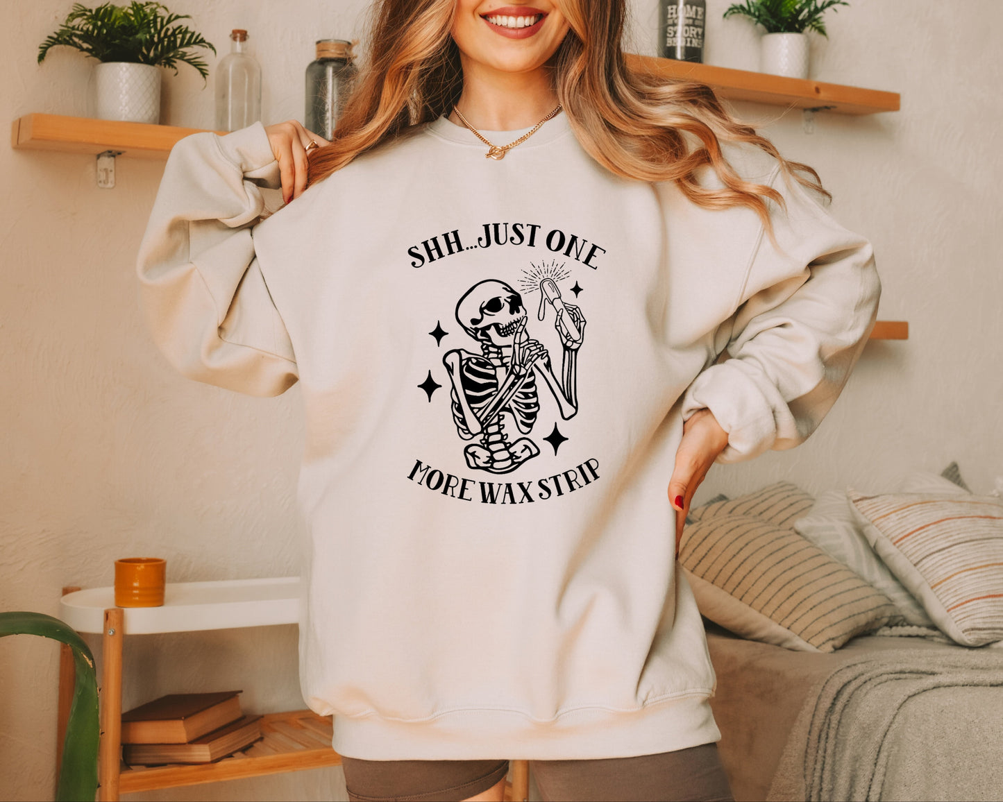 "Shhh...Just One More" Crewneck Sweatshirt nude