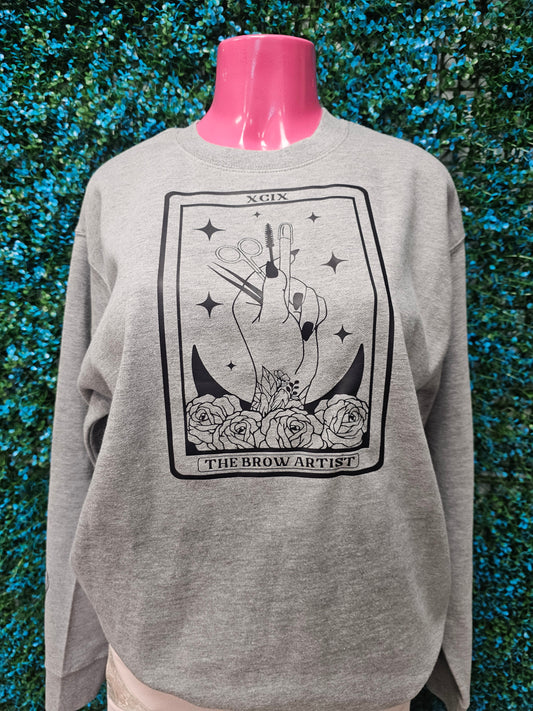 "The Brow Artist" Crewneck Sweatshirt Grey