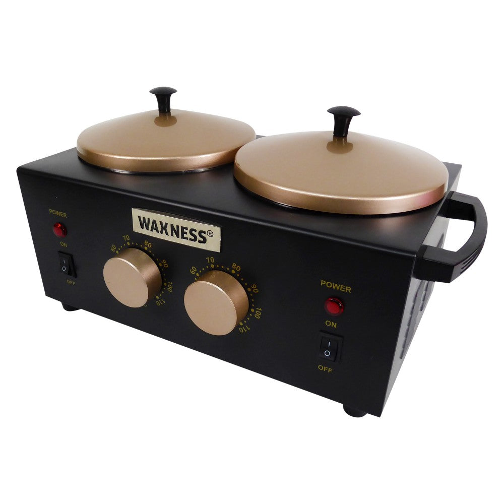Professional Double Wax Heater WN-5002 E Black Elite Series 2 X 1 LB, 2 YEARS WARRANTY
