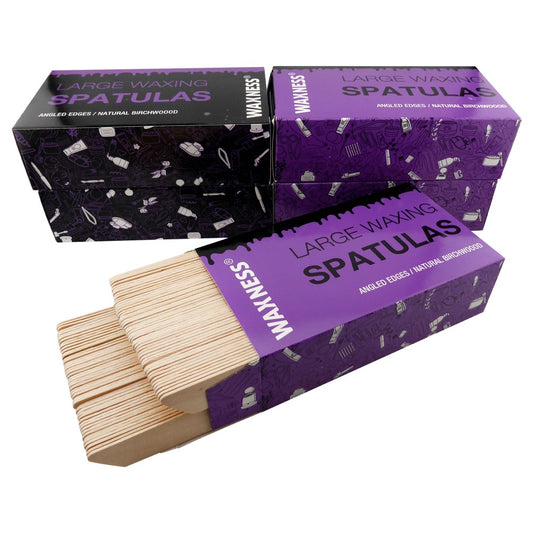 BODY WAXING WOODEN ANGLED SPATULA APPLICATOR 100PK PACK OF 5