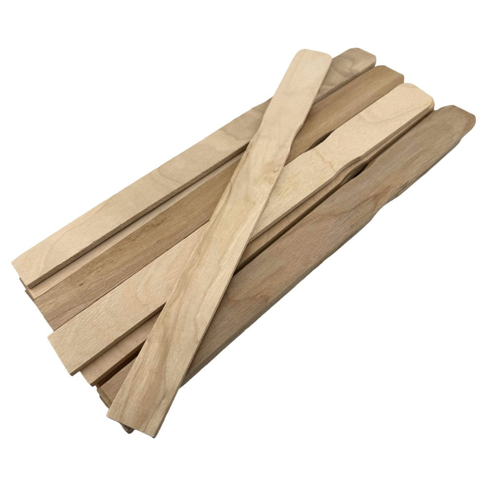 Wax Stirring Spatula Polished Birchwood 10.5" X 1" 20 PCS