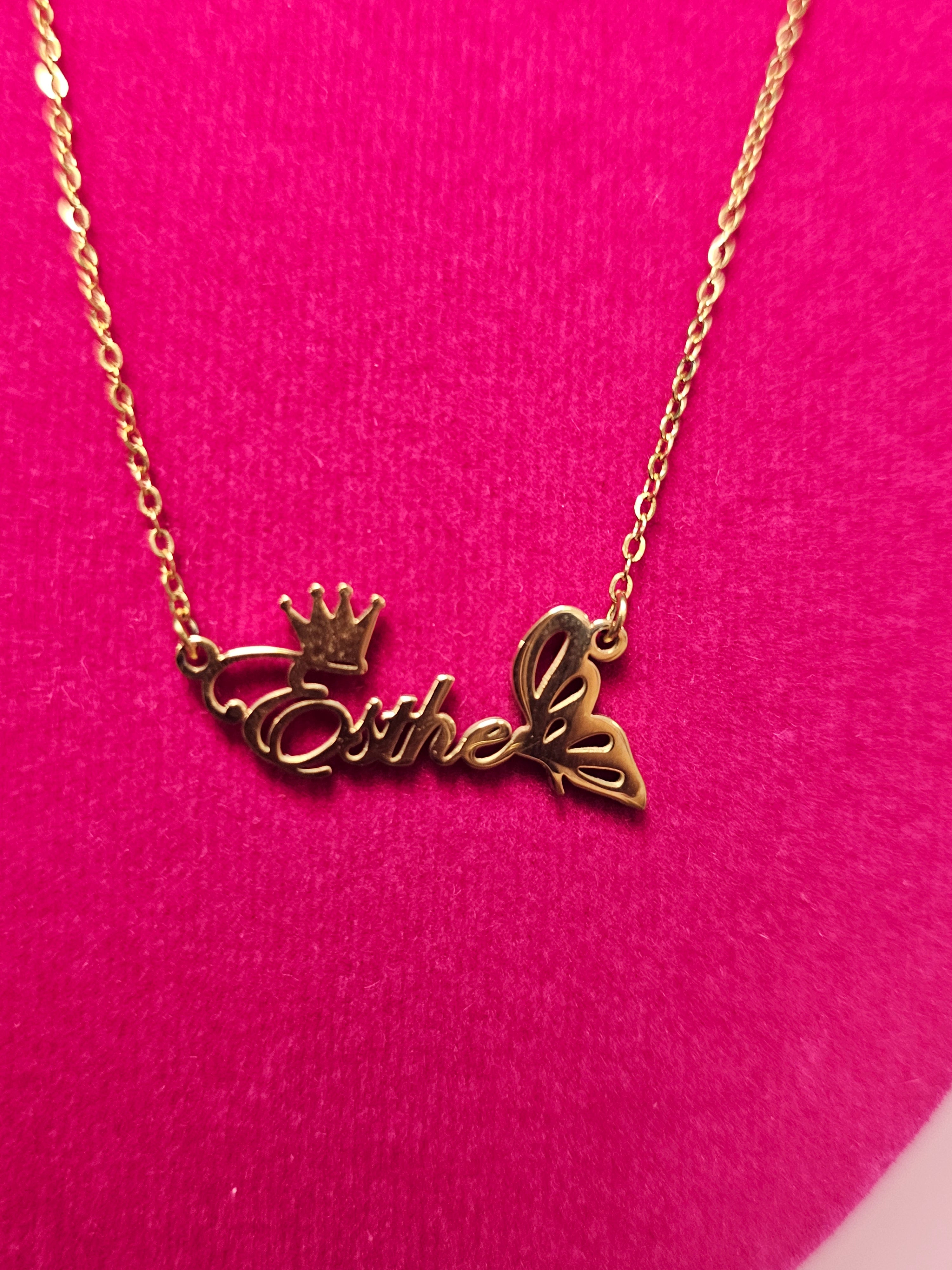 "Esthe" Gold Esthetician Butterly Necklace