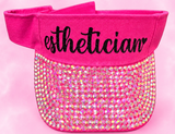 Esthetician Viser Rhinestone Pink
