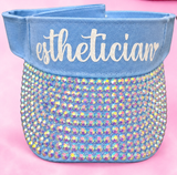 Esthetician Viser Rhinestone Blue